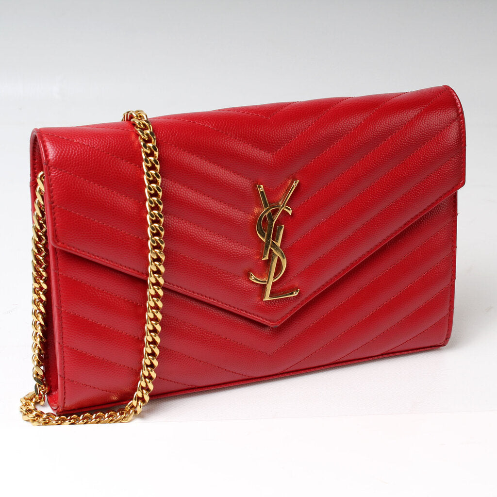 YSL Saint Laurent Grain De Wallet Bag Chain Travel Bag Chain Wallet 5