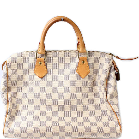Louis Vuitton Speedy 30 Azur Damier Handbag Azur 15