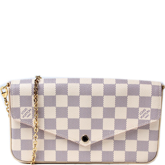 Louis Vuitton Pochette Felicie Azur Damier Clutch Bag Azur 5C88Ab5A