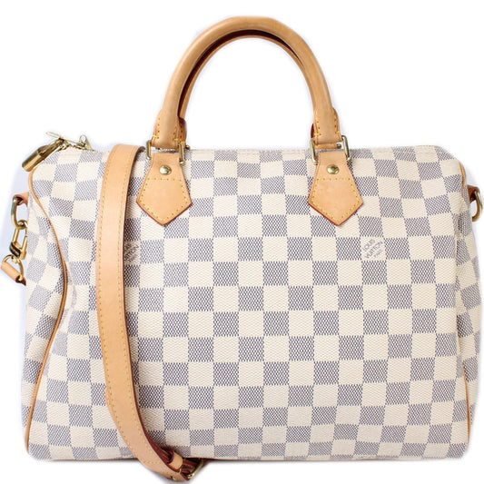 Louis Vuitton Speedy 30 Bandouliere Azur Damier Handbag