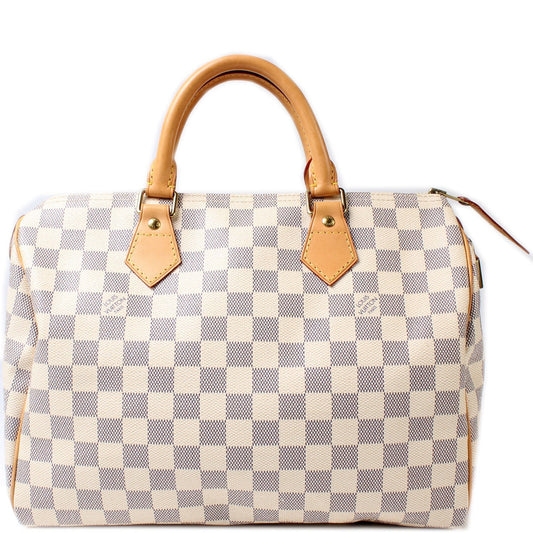 Louis Vuitton Speedy 30 Azur Damier Handbag Azur 21
