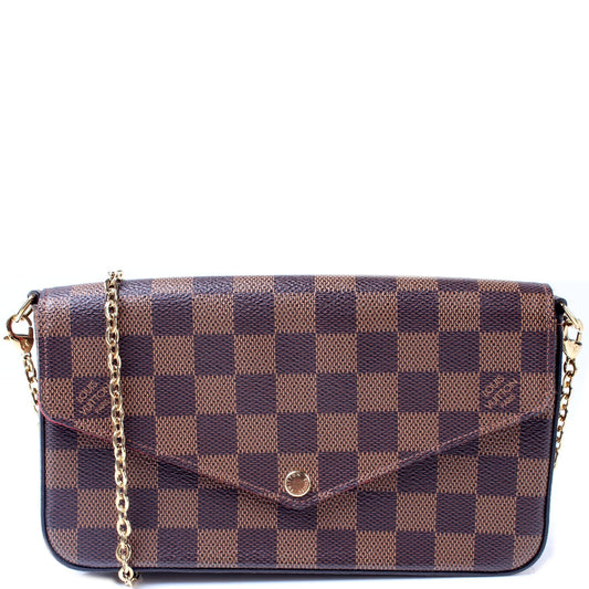 Louis Vuitton Pochette Felicie Ebene Damier Clutch Bag Ebene 6