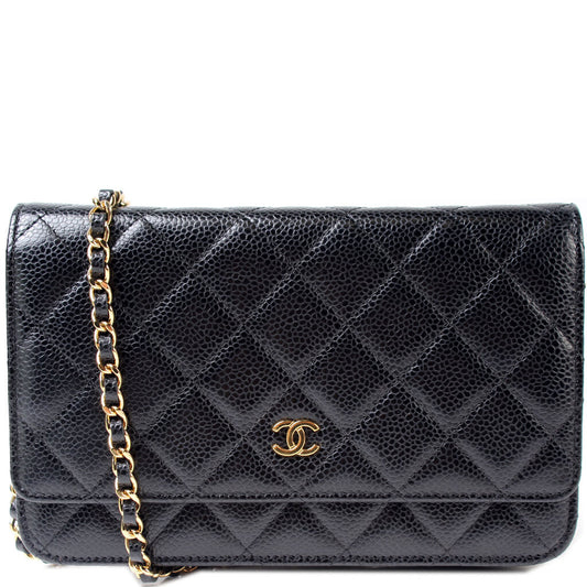 Chanel WOC Classic Quilted Caviar 24M Clutch Bag