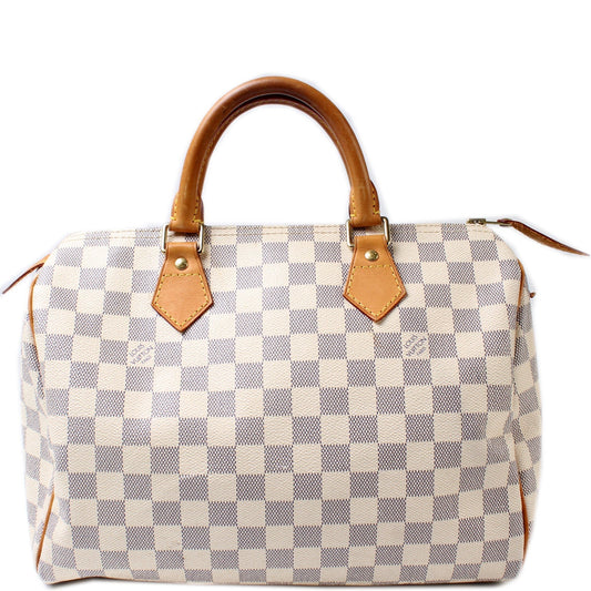 Louis Vuitton Speedy 30 Azur Damier Handbag Azur 19