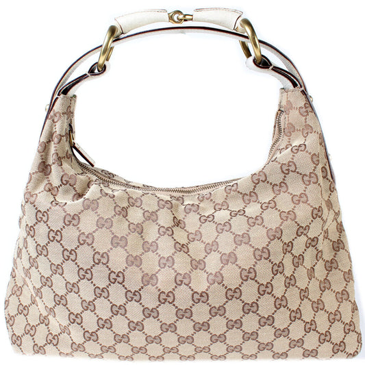Gucci Horsebit Canvas Shoulder Bag 3