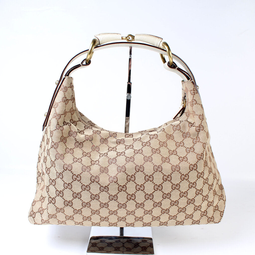 Gucci Horsebit Canvas Shoulder Bag 3