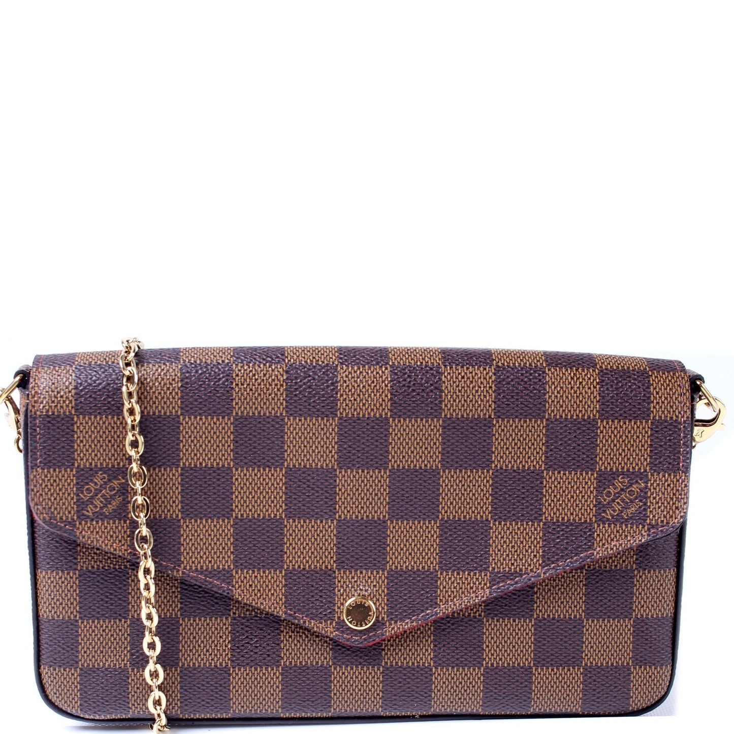 Louis Vuitton Pochette Felicie Ebene Damier Clutch Bag Ebene 7