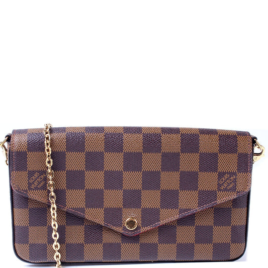 Louis Vuitton Pochette Felicie Ebene Damier Clutch Bag Ebene 7