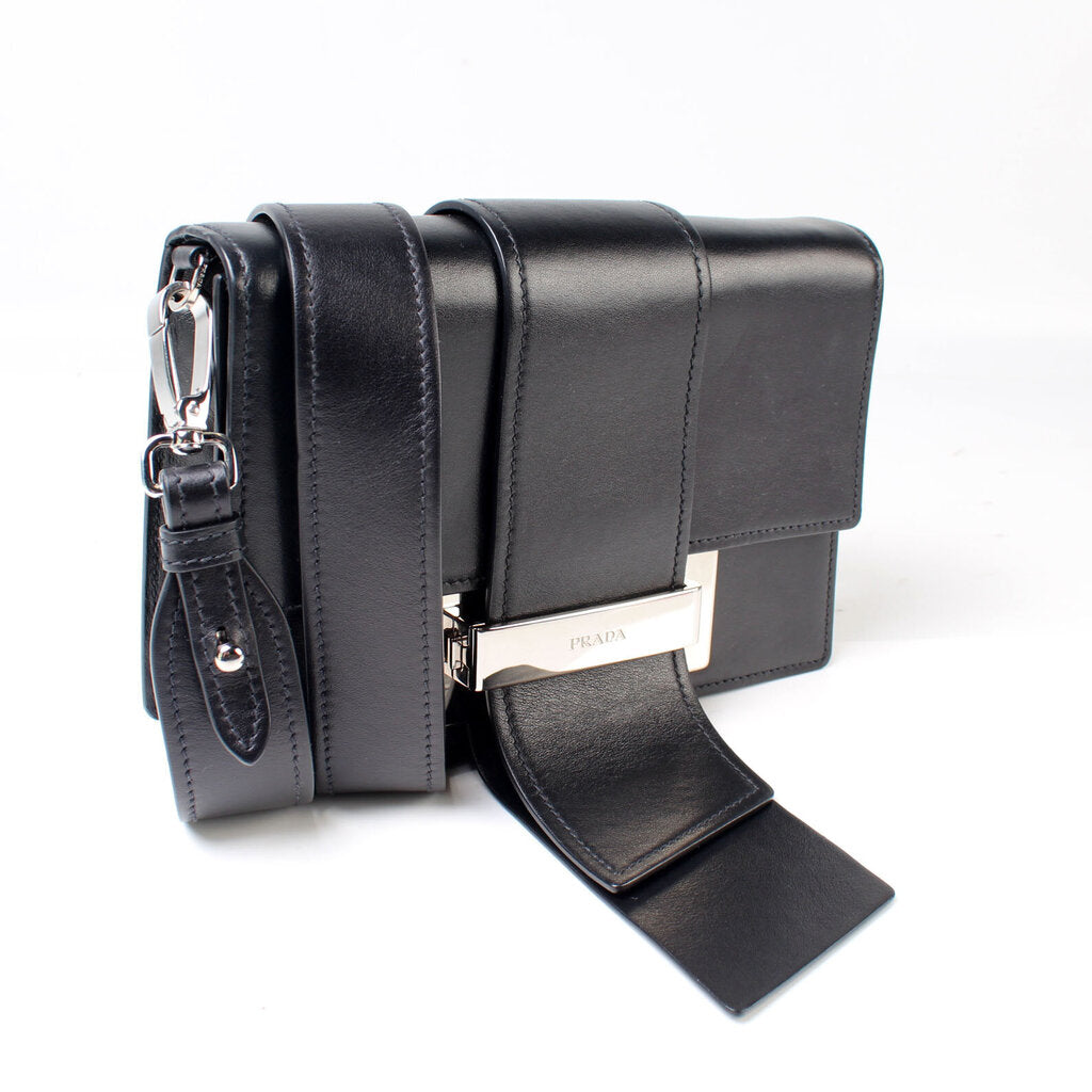 Prada Ribbon City Calf Shoulder Bag