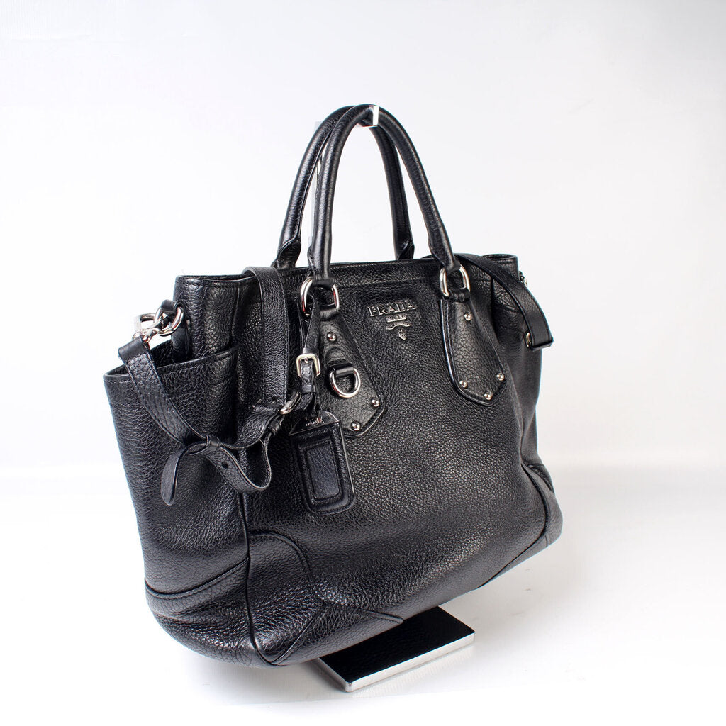 Prada Pebbled Shoulder Bag