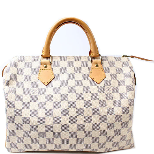 Louis Vuitton Speedy 30 Azur Damier Handbag Azur 24
