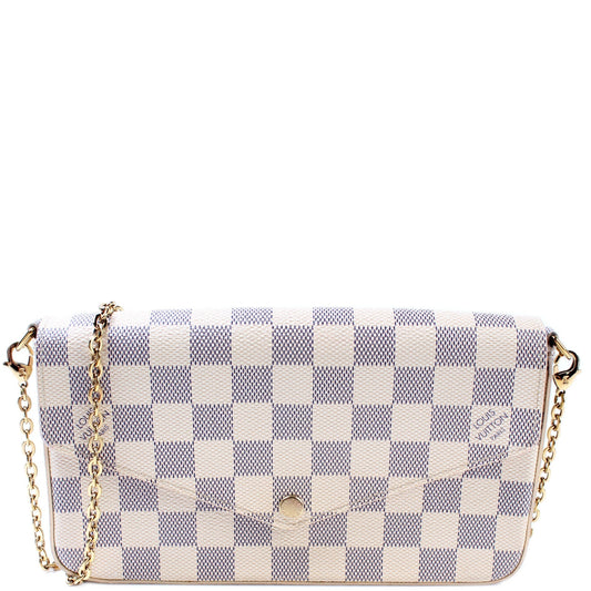 Louis Vuitton Pochette Felicie Azur Damier Clutch Bag Azur 11