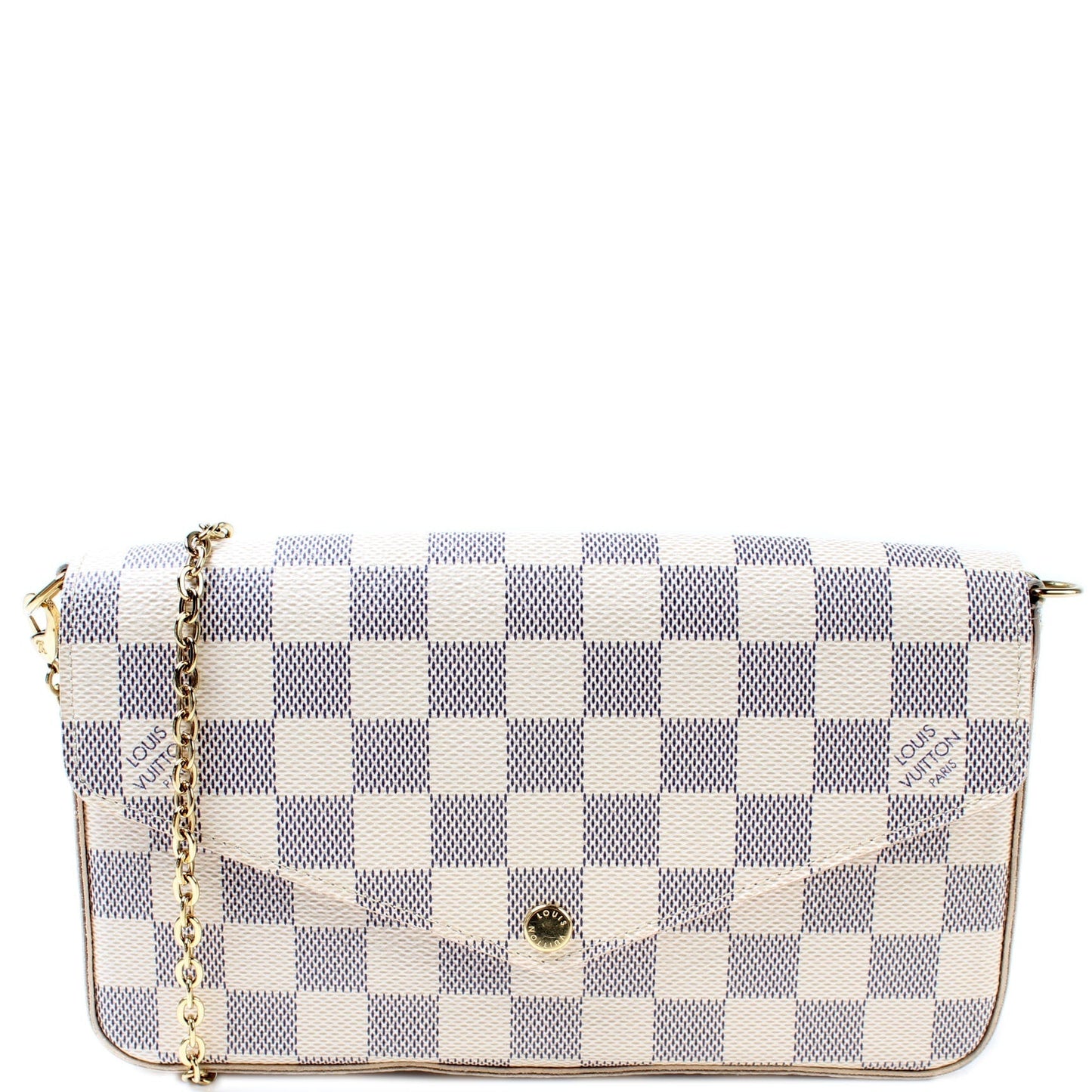 Louis Vuitton Pochette Felicie Azur Damier Clutch Bag Azur 10