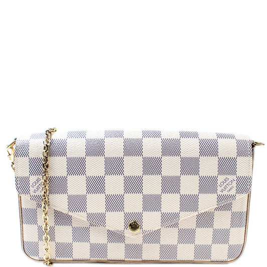 Louis Vuitton Pochette Felicie Azur Damier Clutch Bag Azur 10