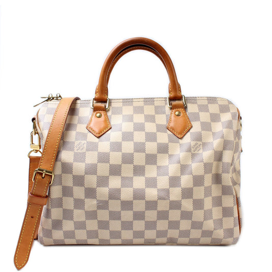 Louis Vuitton Speedy 30 Bandouliere Azur Damier Handbag Azur 9