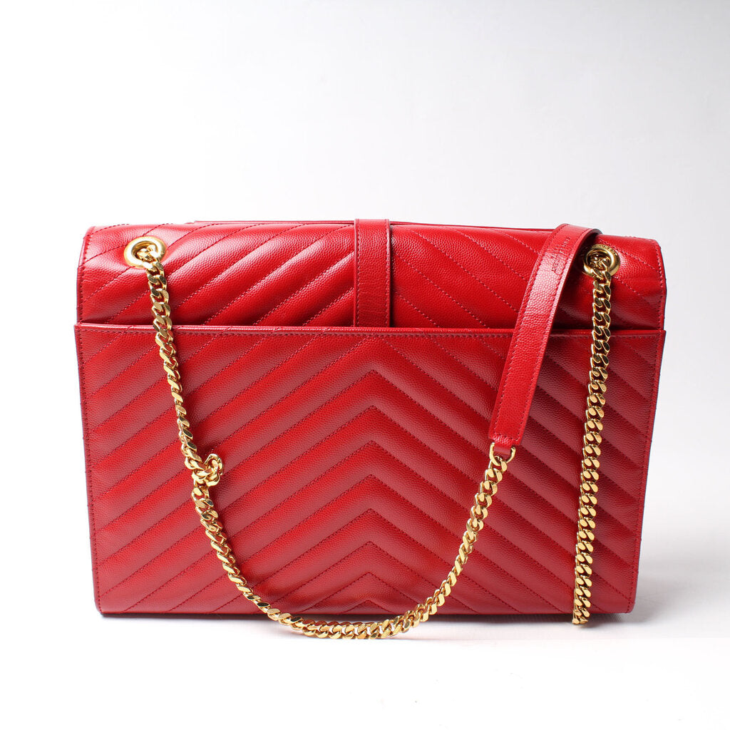 YSL Saint Laurent Monogramme Chevron Satchel Bag