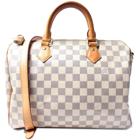 Louis Vuitton Speedy 30 Bandouliere Azur Damier Handbag Azur 10