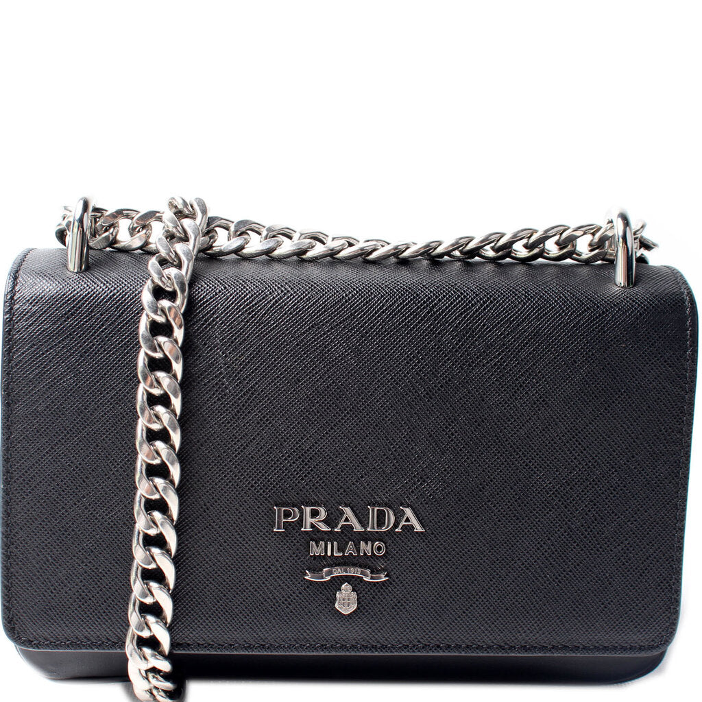 Prada Saffiano Calf Bag Flap Travel Bag