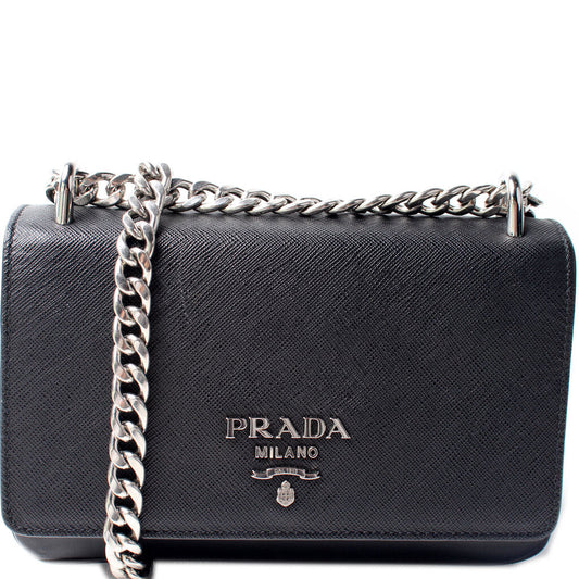 Prada Saffiano Calf Bag Flap Travel Bag
