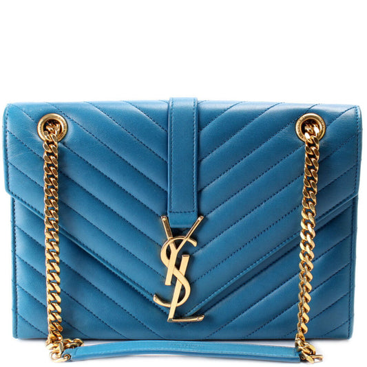 YSL Saint Laurent Saint Laurent Chevron Envelope Bag Medium Travel Bag