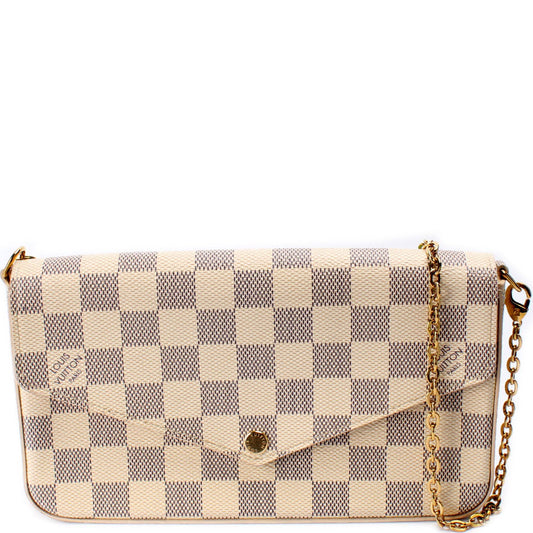 Louis Vuitton Pochette Felicie Azur Damier Clutch Bag Azur 13