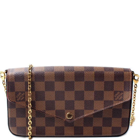 Louis Vuitton Pochette Felicie Ebene Damier Clutch Bag Ebene 10