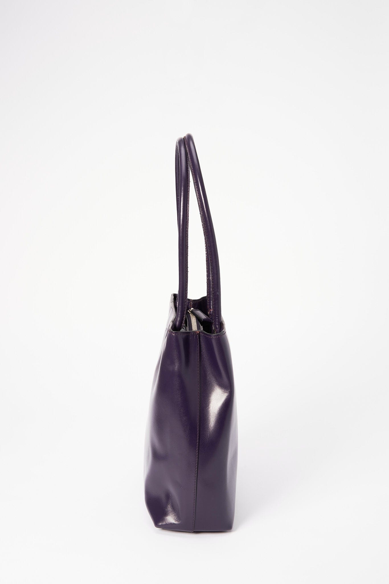 Prada Tote Leather Purple Tote Bag