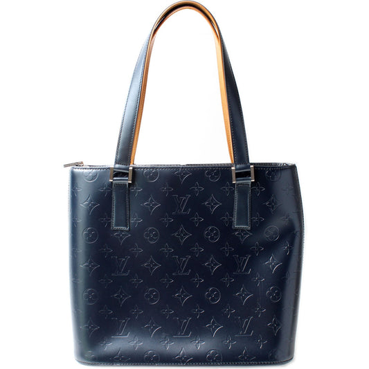 Louis Vuitton Stockton Mat Monogram Leather Handbag Mat Leather