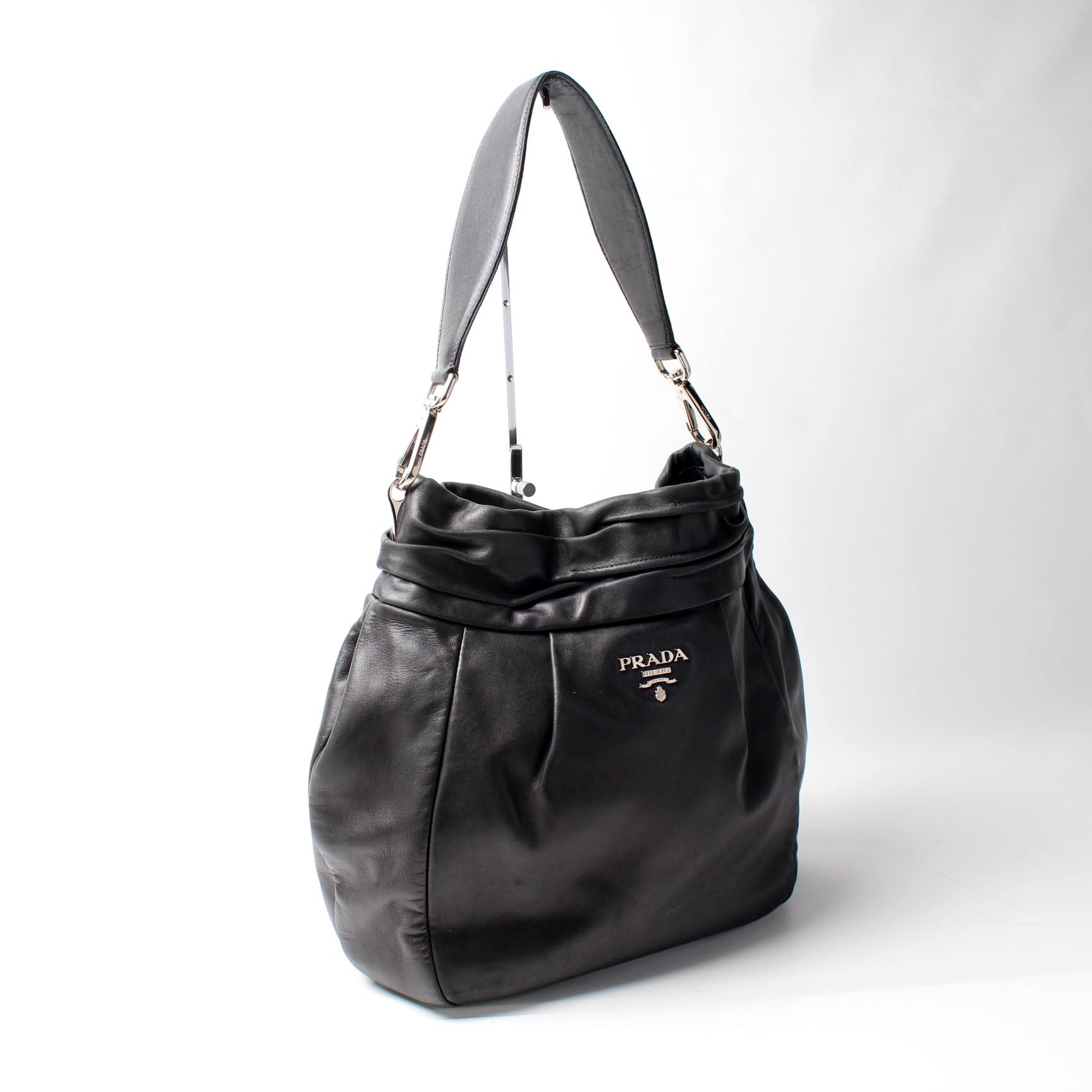 Prada Soft Calf Hobo Bag Leather Travel Bag