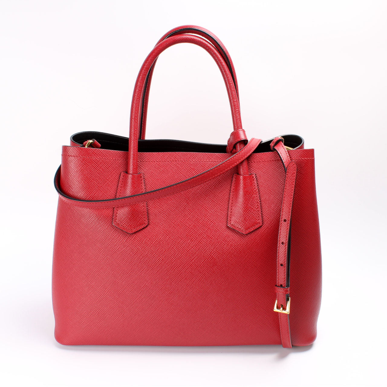 Prada Saffiano Cuir Double Bag Medium Travel Bag Medium Bag