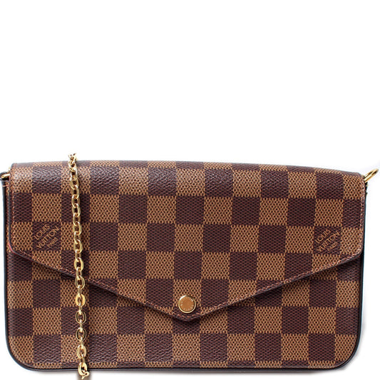 Louis Vuitton Pochette Felicie Ebene Damier Clutch Bag Ebene 8