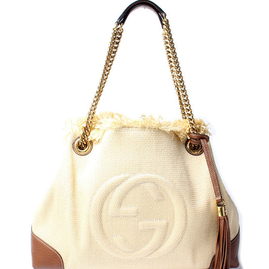 Gucci Soho Raffia Medium Shoulder Bag