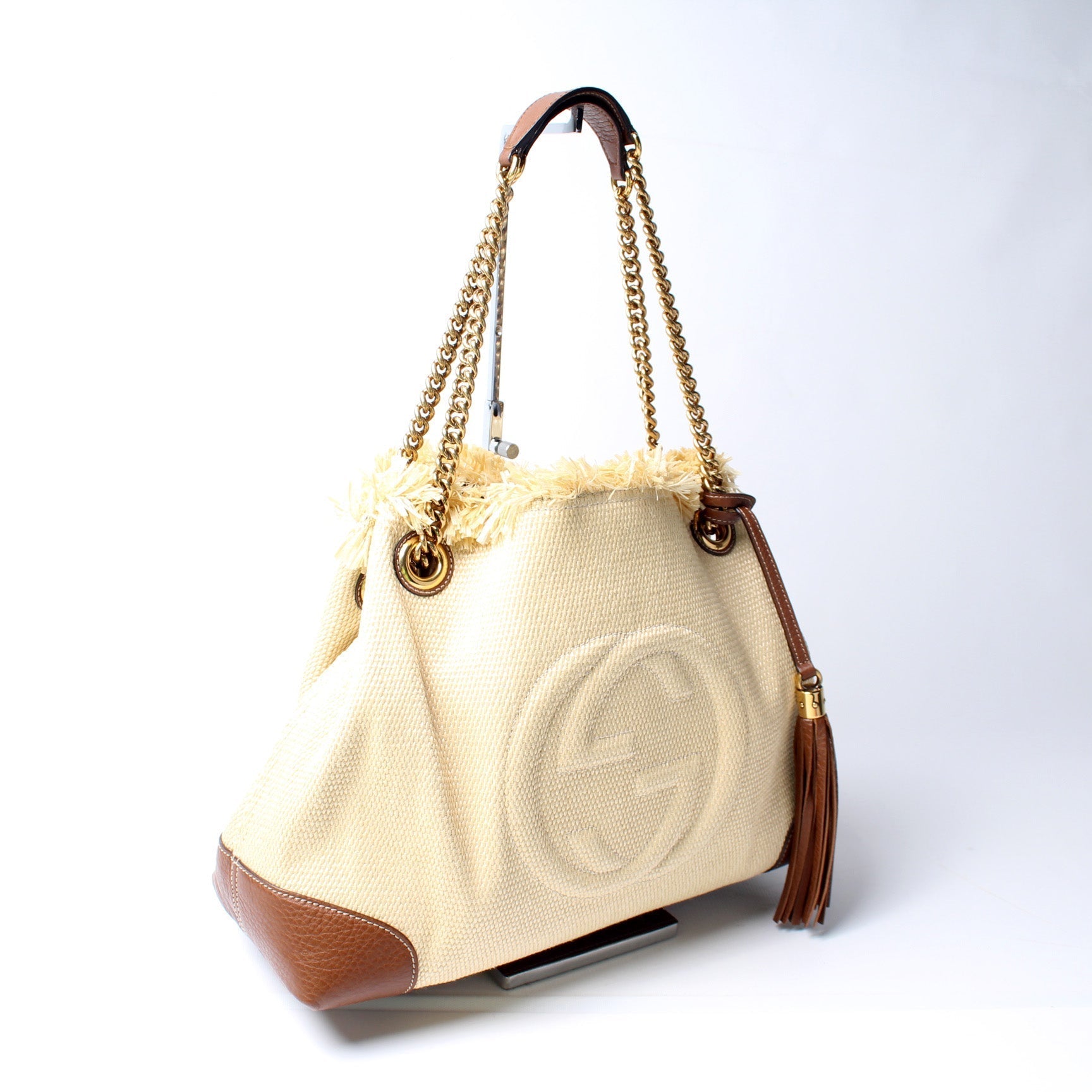 Gucci Soho Raffia Medium Shoulder Bag