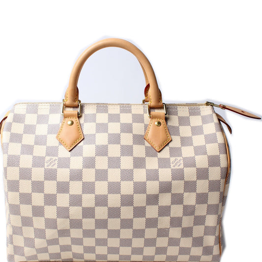 Louis Vuitton Speedy 30 Azur Damier Handbag Azur 25