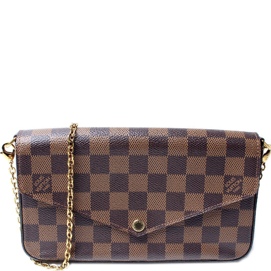 Louis Vuitton Pochette Felicie Ebene Damier Clutch Bag Ebene 11
