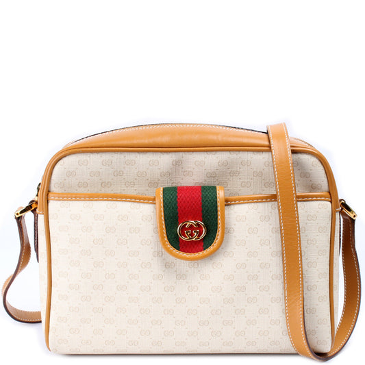 Gucci 001.56. Micro GG Web Canvas Travel Bag