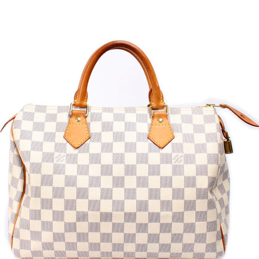 Louis Vuitton Speedy 30 Azur Damier Handbag Azur 12