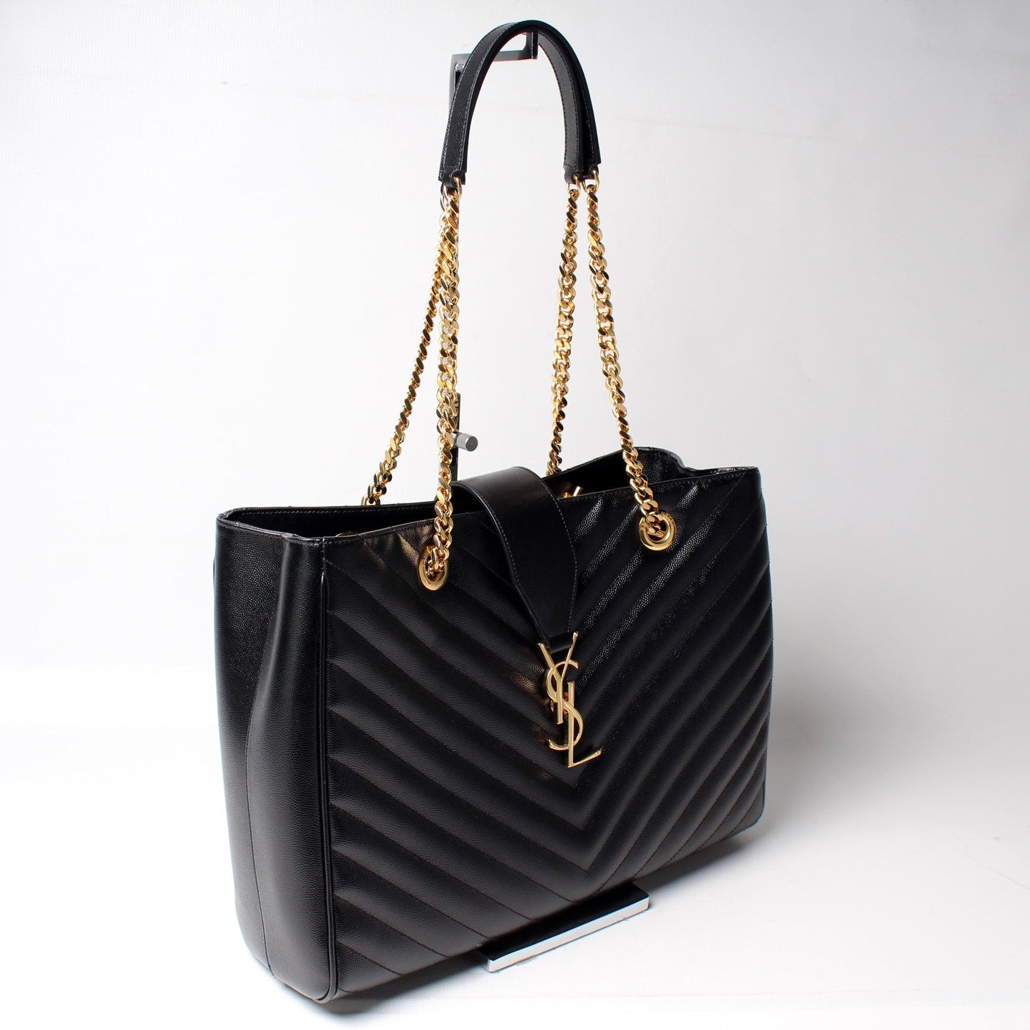 YSL Saint Laurent Grain De Poudre Shopping Tote Bag