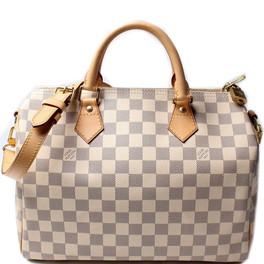 Louis Vuitton Speedy 30 Bandouliere Azur Damier Handbag Azur 11