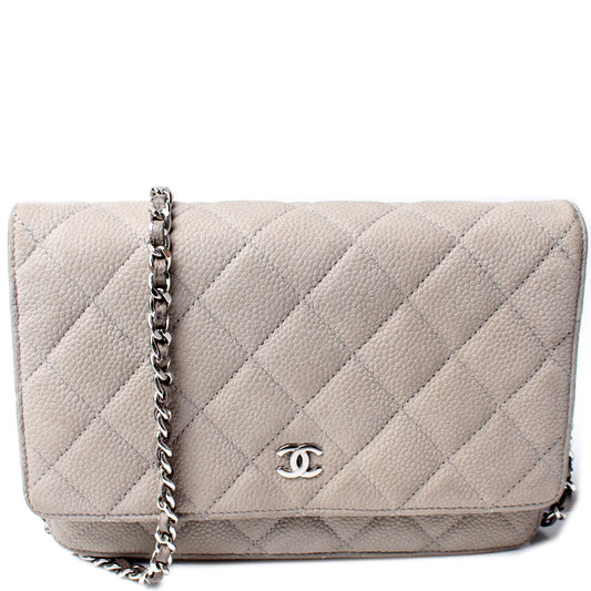 Chanel WOC Classic Quilted Matte Caviar Clutch Bag
