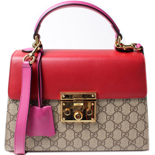 Gucci Padlock GG Supreme Small Top Handle Travel Bag