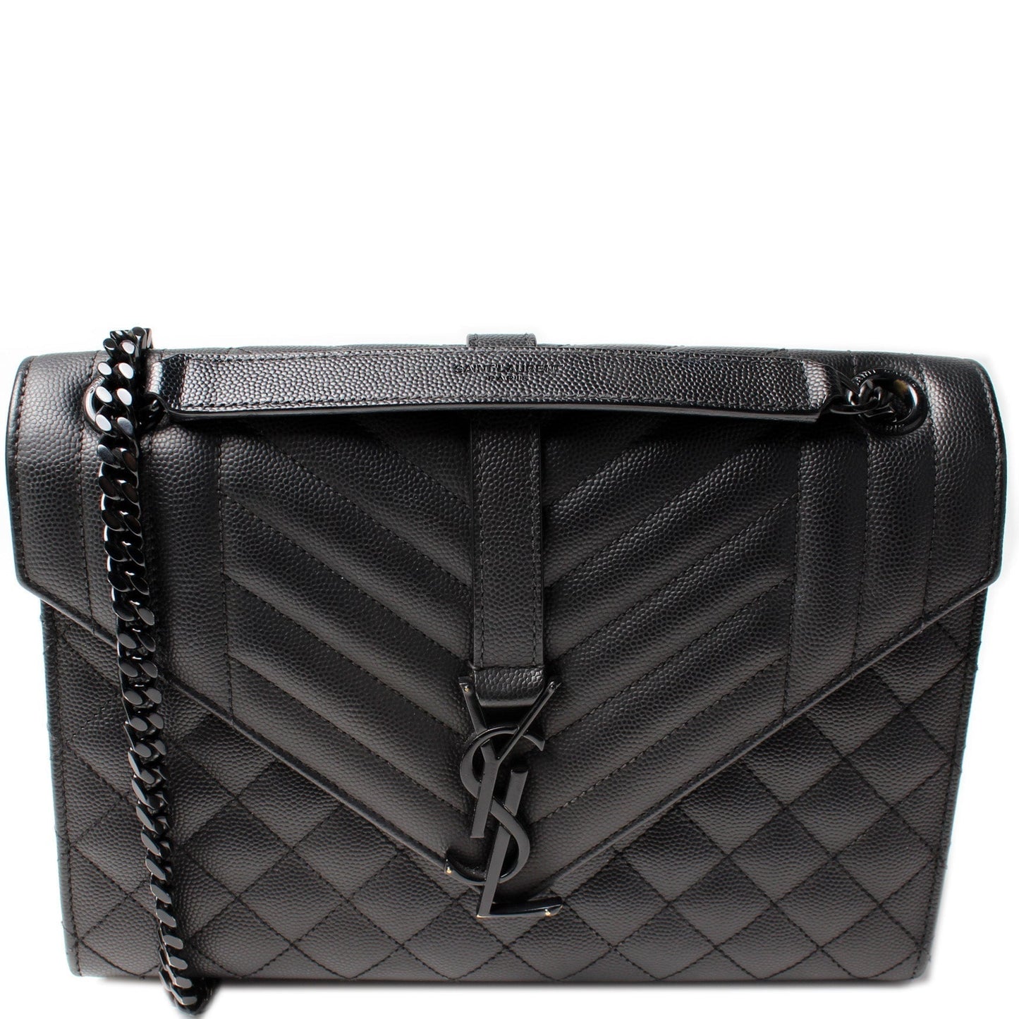 YSL Saint Laurent Grain De Triquilt Satchel Bag Monogram Medium Triquilt Medium Satchel