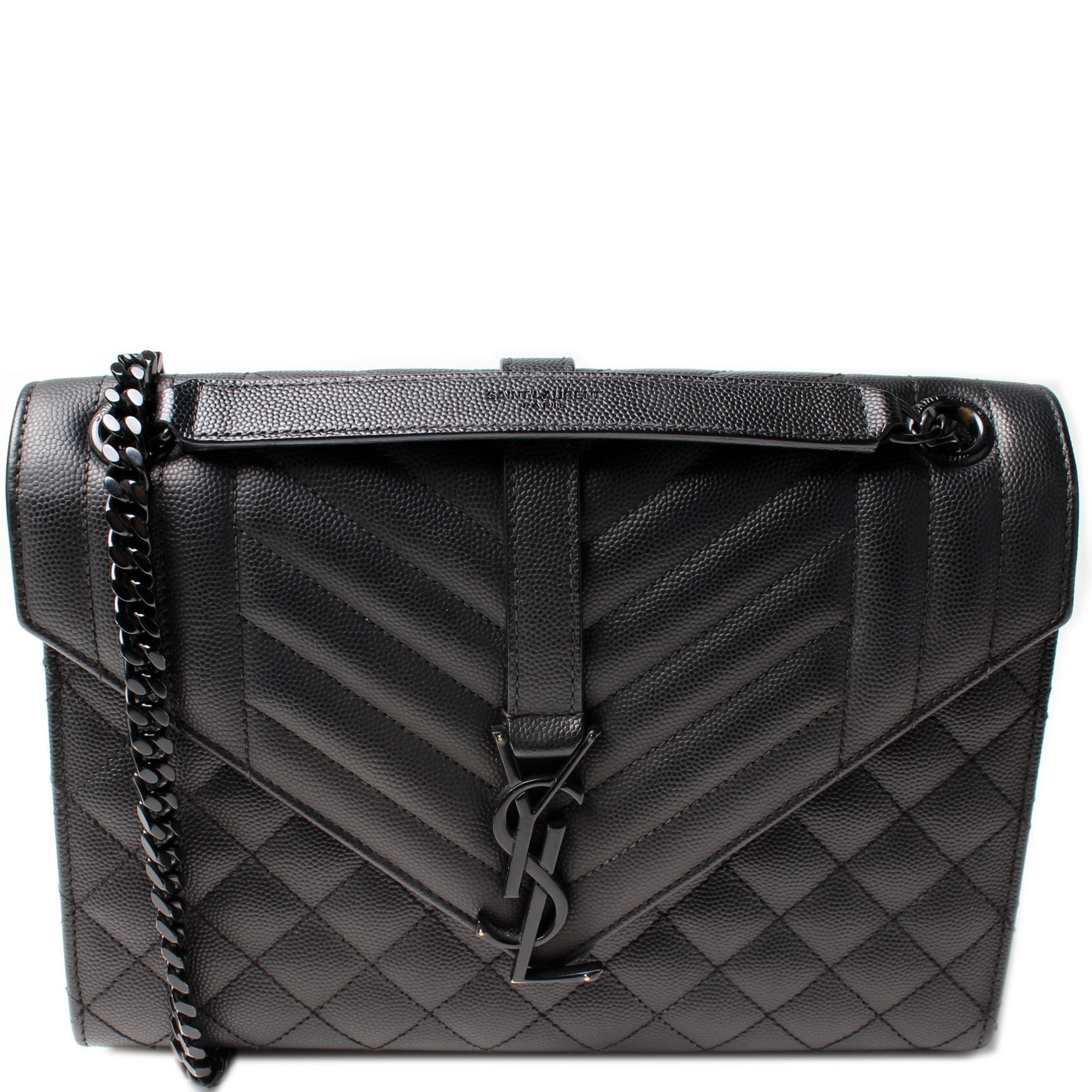 YSL Saint Laurent Grain De Triquilt Satchel Bag Monogram Medium Triquilt Medium Satchel