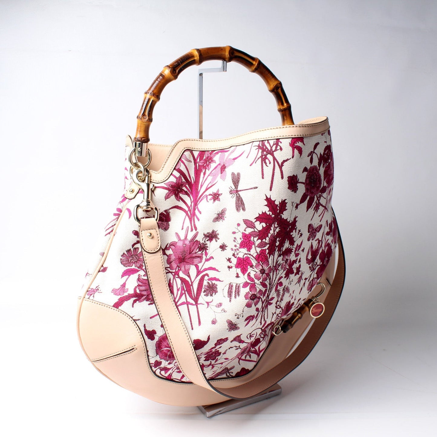 Gucci Peggy Flora Bamboo Shoulder Bag