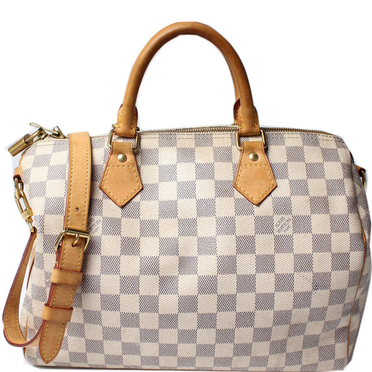 Louis Vuitton Speedy 30 Bandouliere Azur Damier Handbag Azur 13