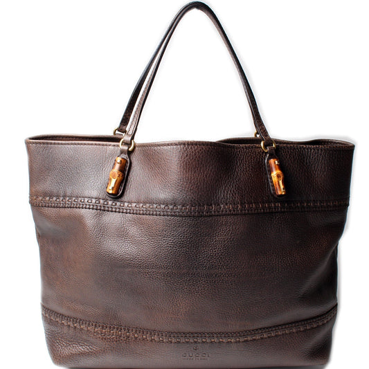 Gucci Bamboo Leather Tote Bag