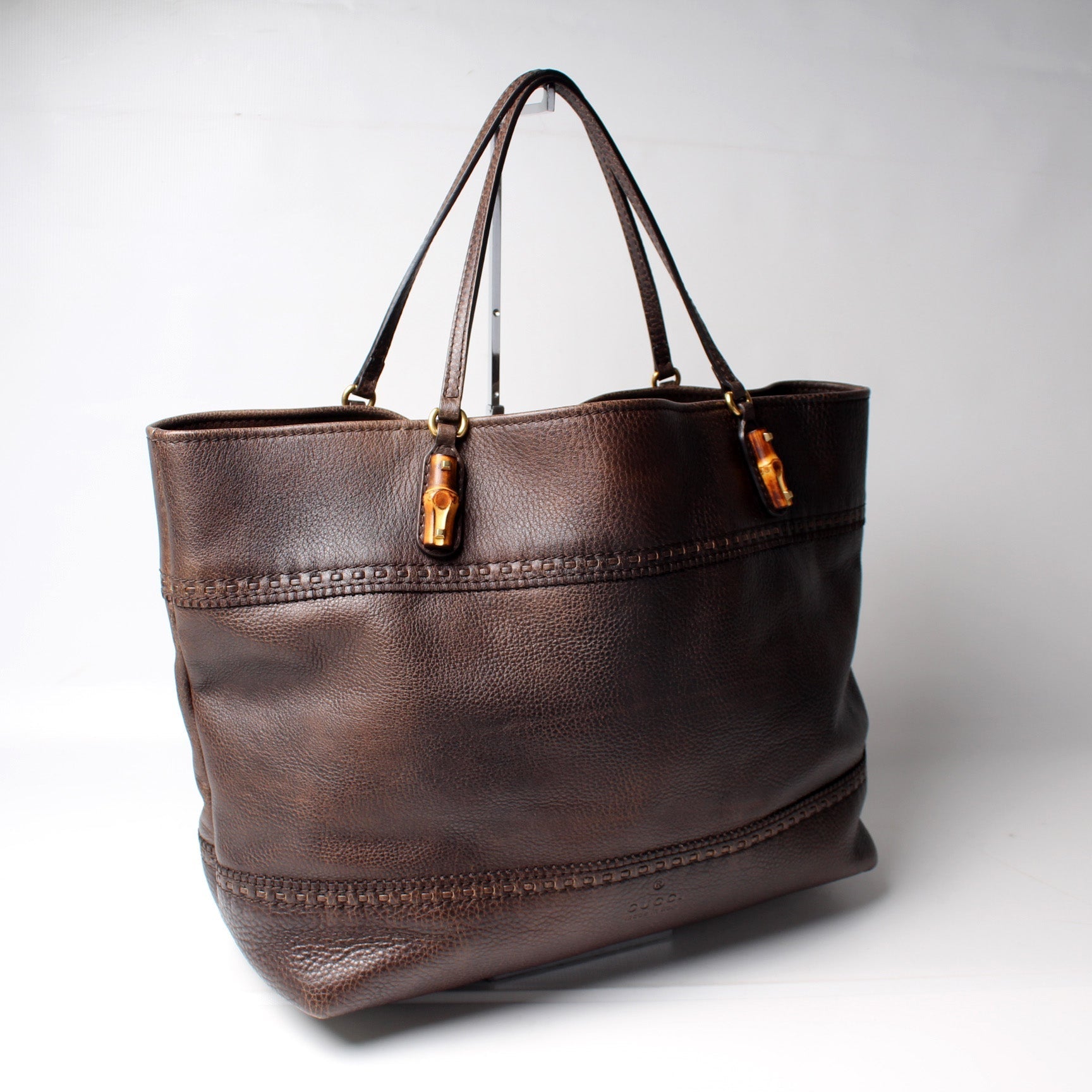 Gucci Bamboo Leather Tote Bag