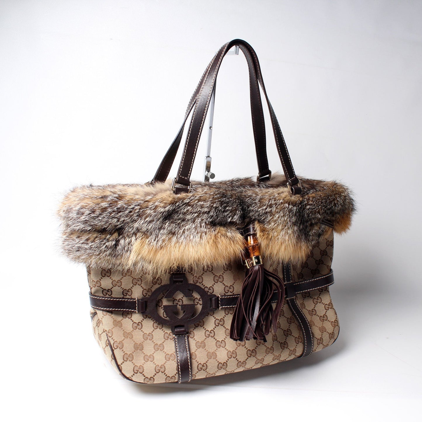 Gucci GG Fur Royal Canvas Tote Bag