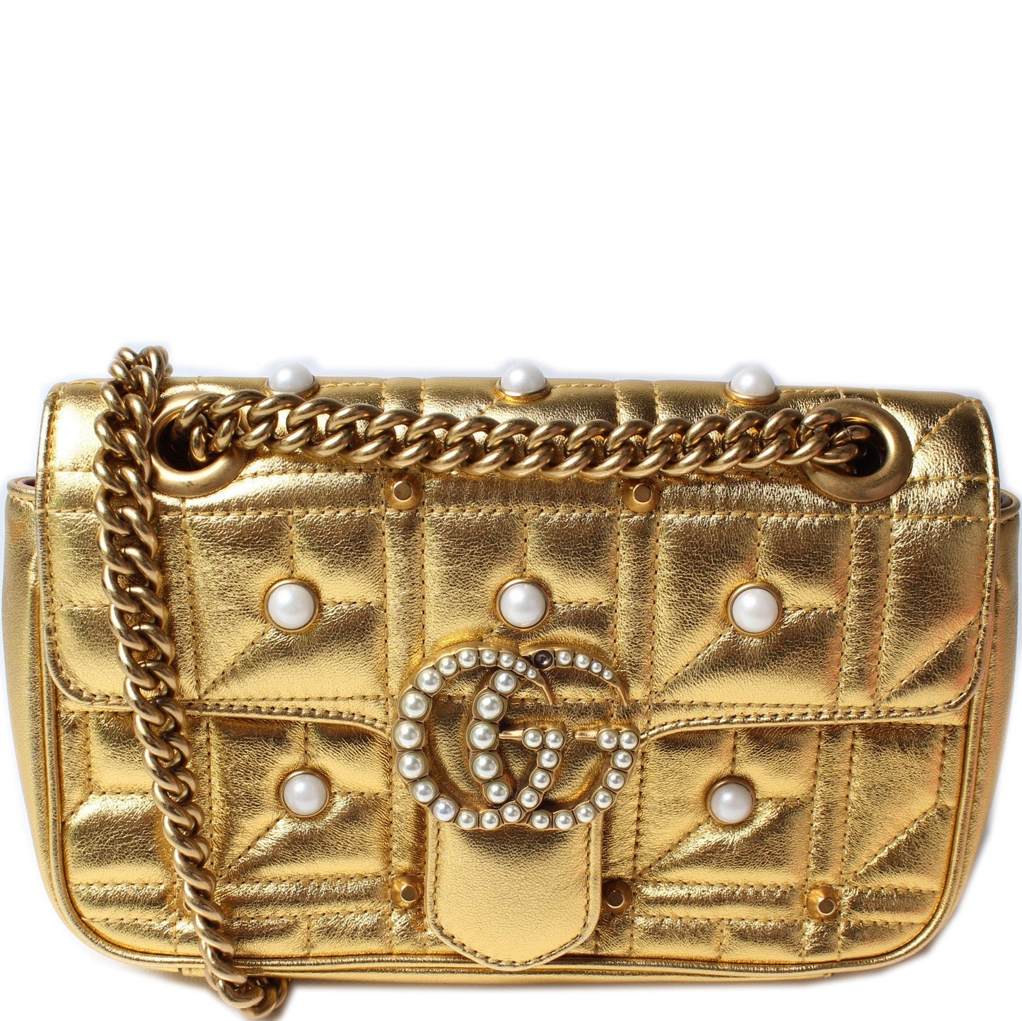 Gucci Marmont Mini Flap Shoulder Bag Flap 13