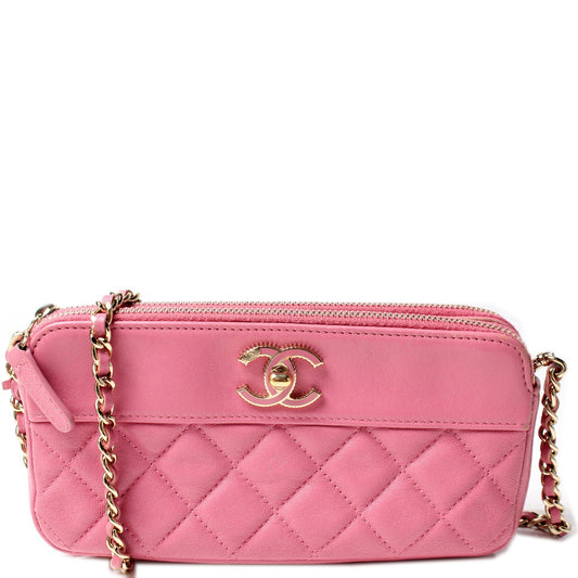 Chanel WOC Double Zip 26M Clutch Bag